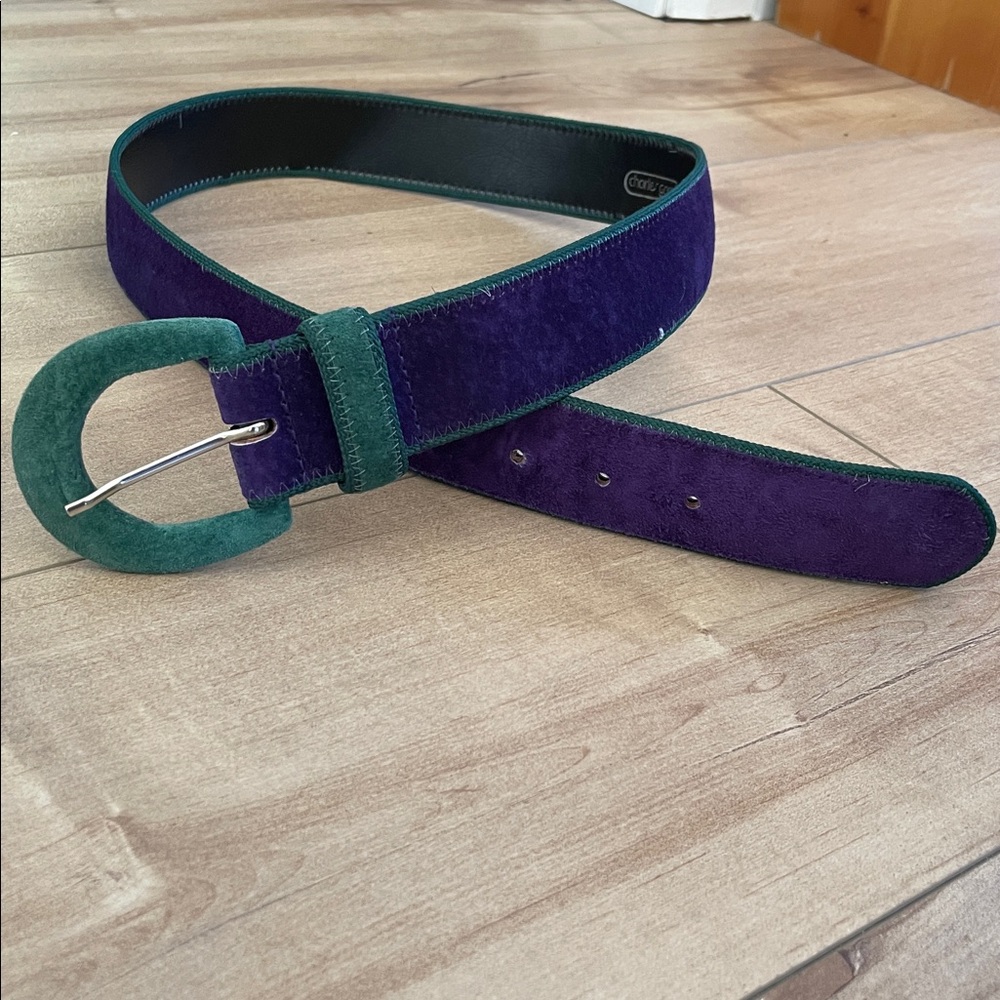 Purple and Green Suede Belt
